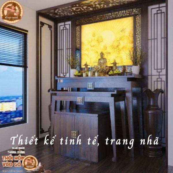 Các mẫu bàn thờ Phật treo tường TPHCM với thiết kế tinh tế, trang nhã