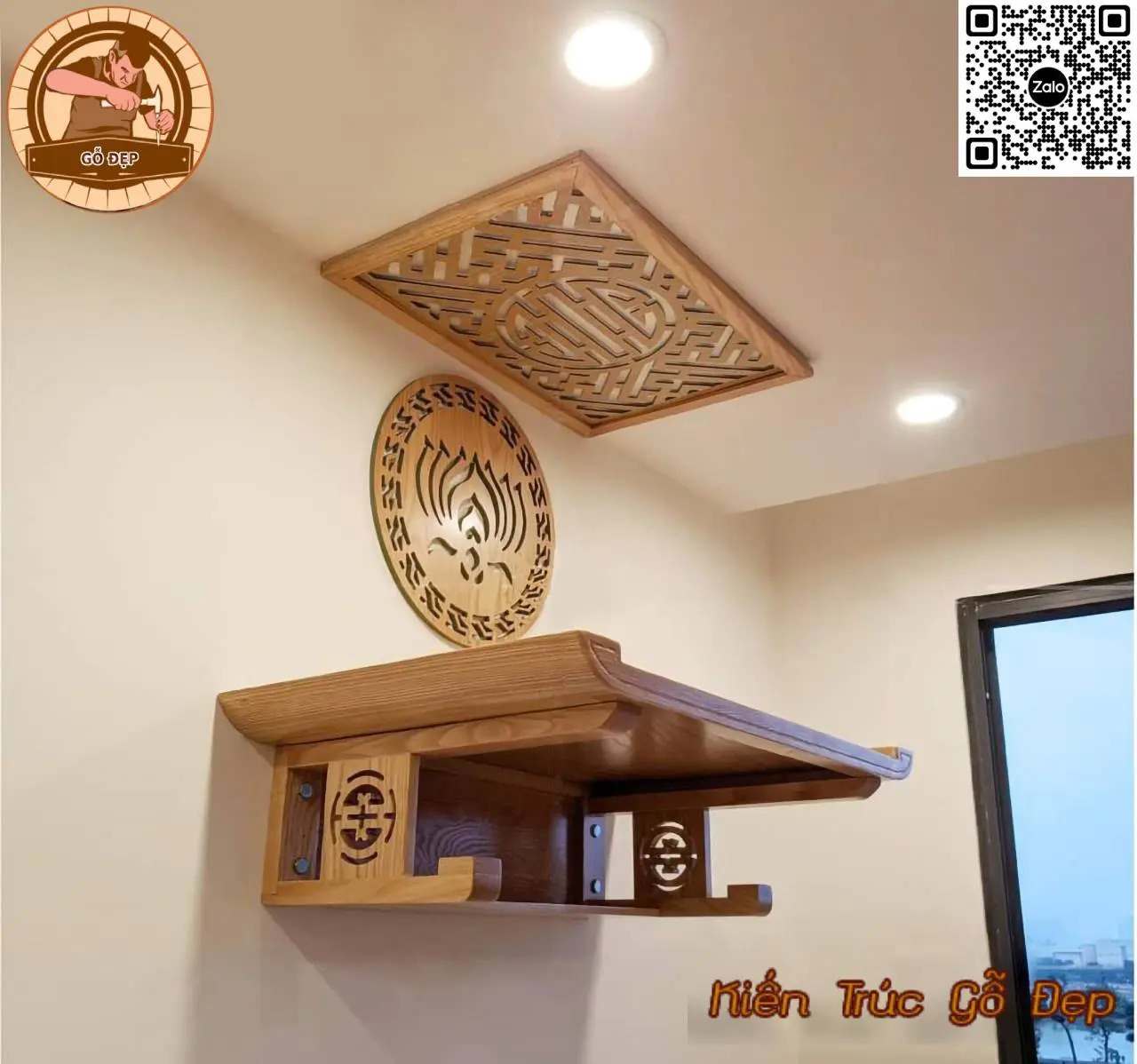 Những lưu ý khi thiết kế bàn thờ Phật treo tường Quan Âm