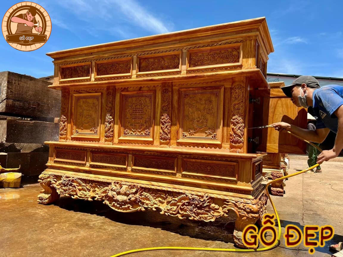 Tủ Thờ Gỗ Hương BT 143 - Ảnh thật