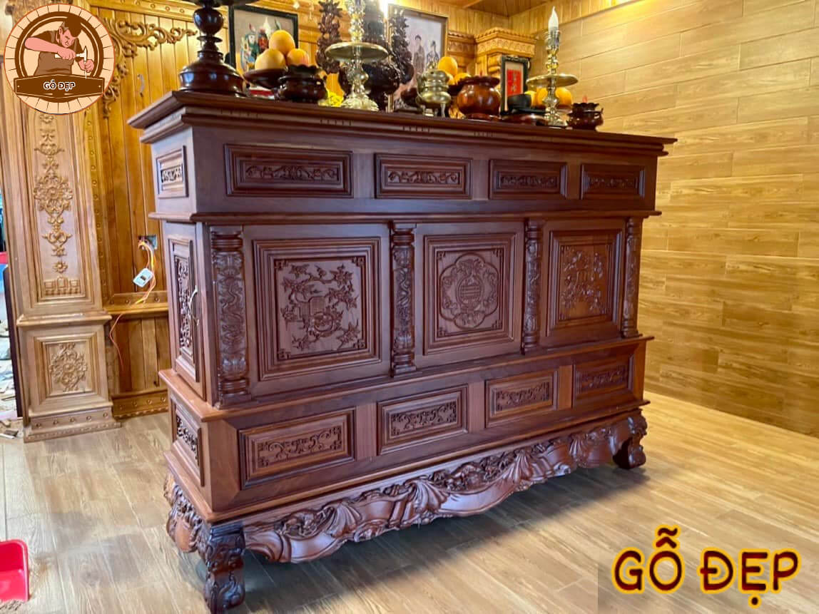 Tủ Thờ Gỗ Hương BT 143 - quý phái, sang trọng