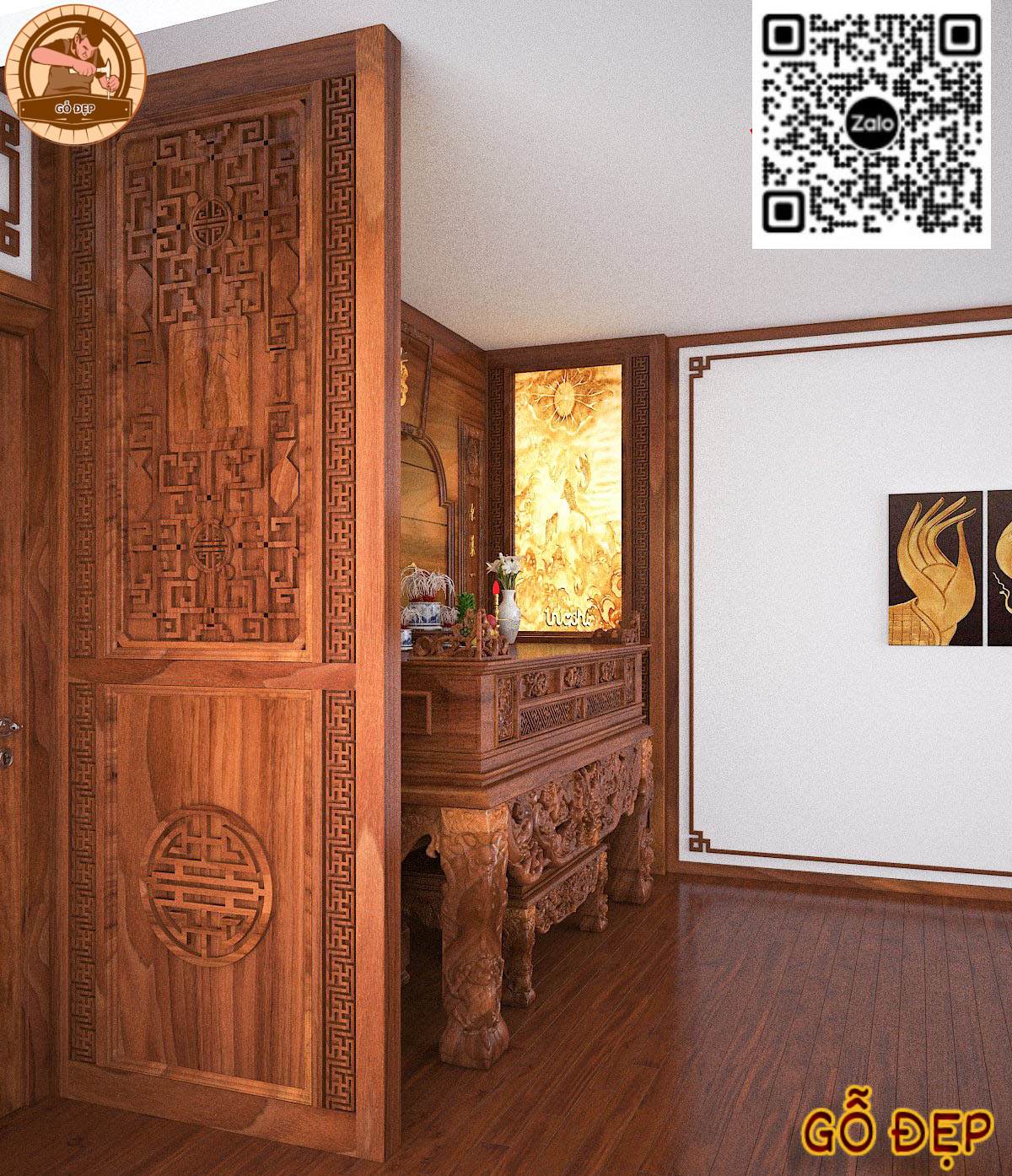 Mẫu Sập Thờ Hiện Đại ST 66880 - thu hút tài lộc