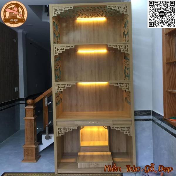 Mẫu bàn thờ 3 tầng gỗ công nghiệp OTT