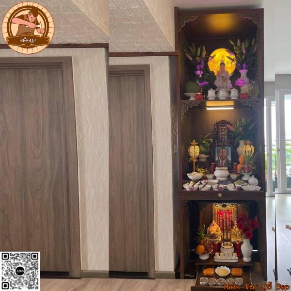 Mẫu bàn thờ 3 tầng - phù hợp với chung cư