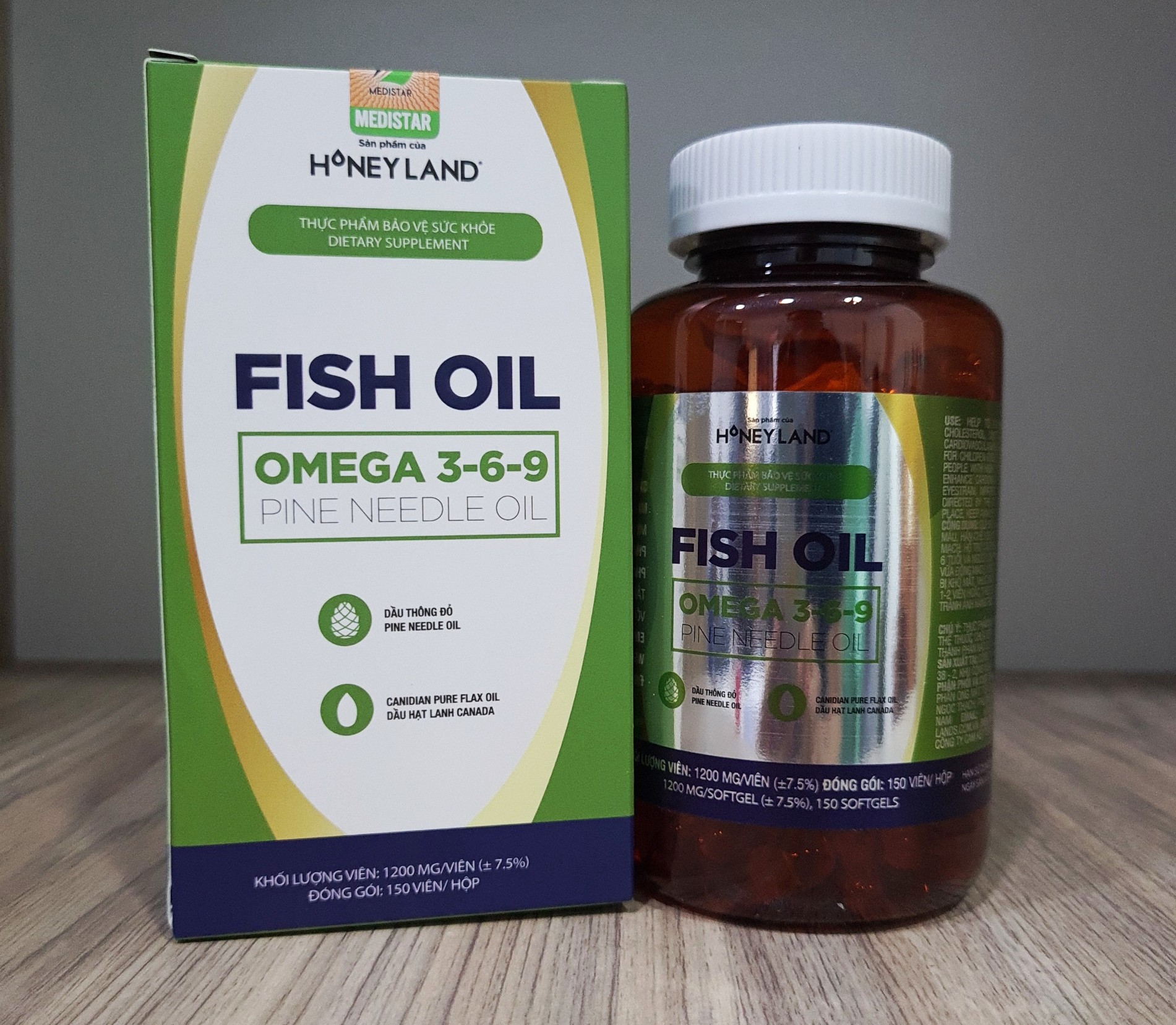 Fish Oil Omega 3-6-9 Pine Needle Oil hộp 150 viên