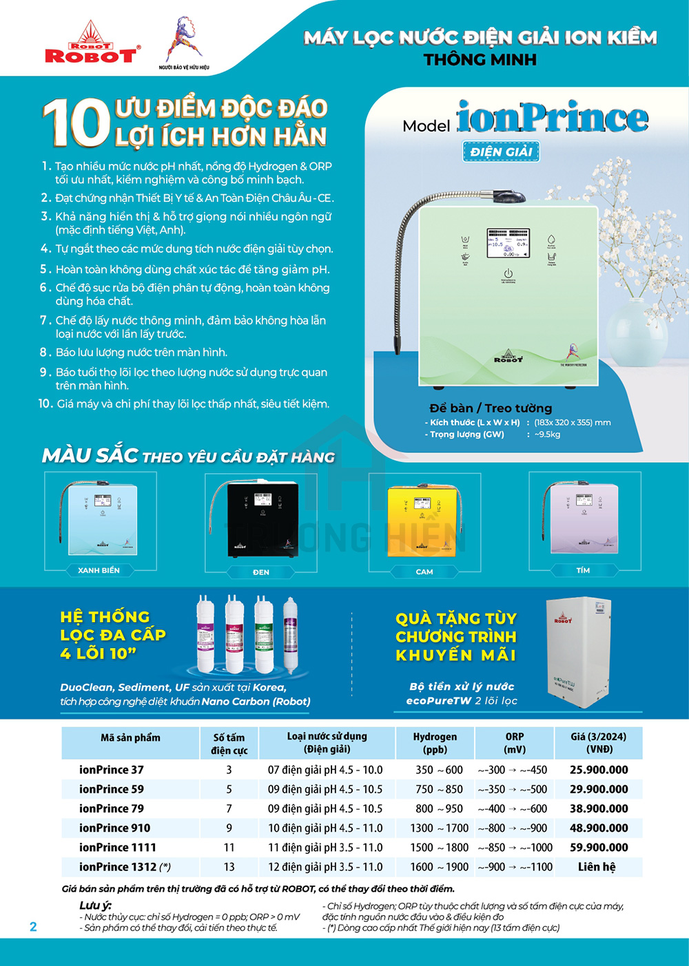 Catalogue và Báo Giá Máy Lọc Nước Robot 1