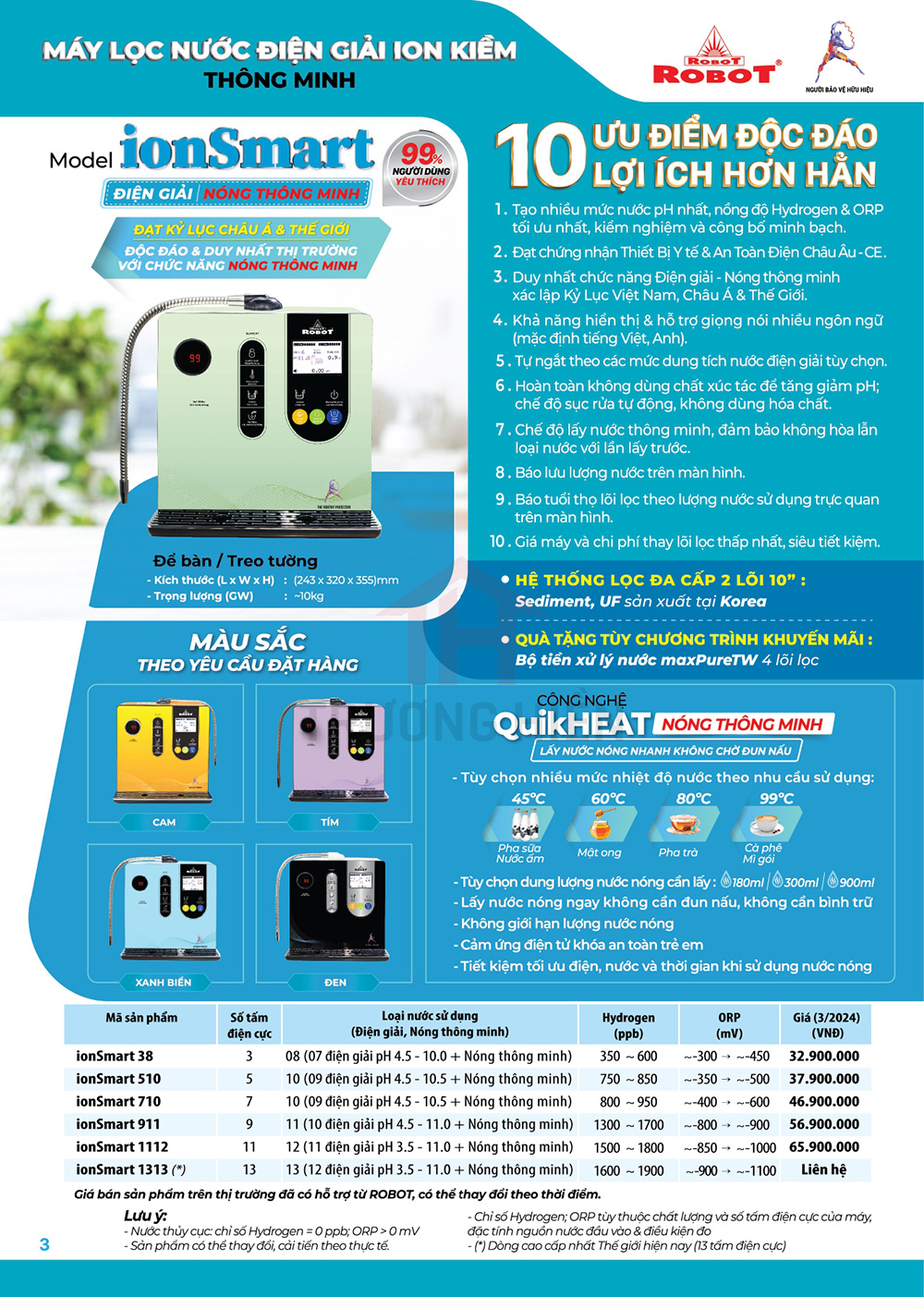 Catalogue và Báo Giá Máy Lọc Nước Robot 2