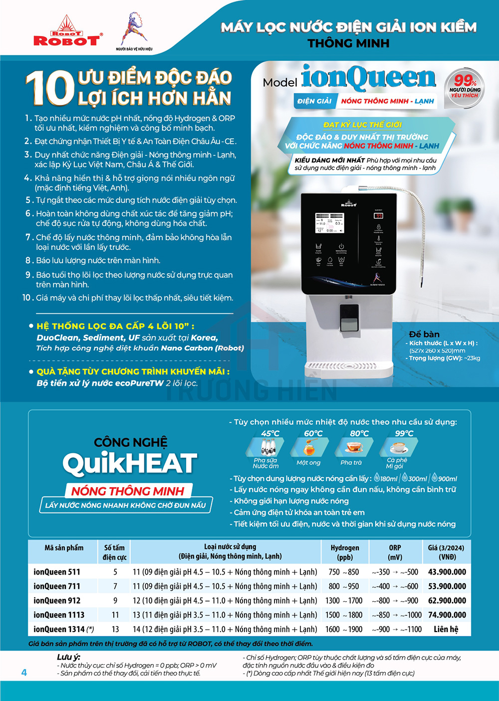 Catalogue và Báo Giá Máy Lọc Nước Robot 3