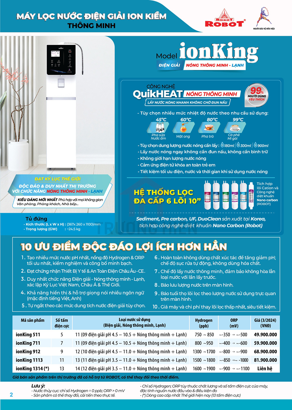 Catalogue và Báo Giá Máy Lọc Nước Robot 4