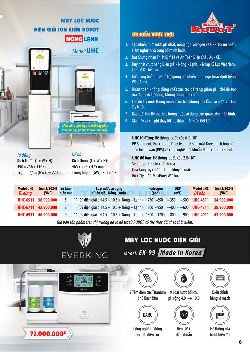 Catalogue và Báo Giá Máy Lọc Nước Robot 5