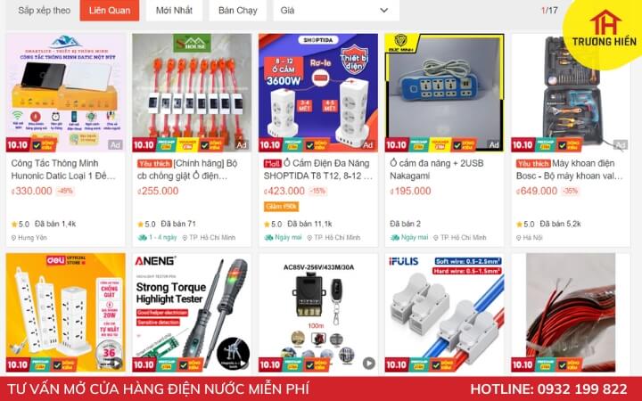 Ngành điện nước đang phát triển mạnh mẽ trên các sàn thương mại điện tử