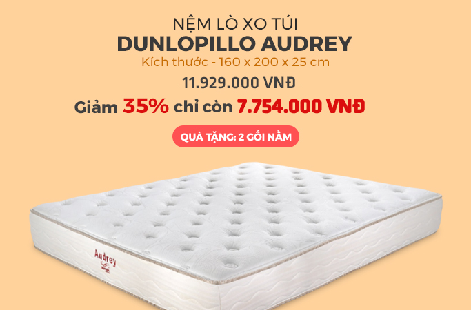 Nệm Lò Xo Túi Dunlopillo Audrey - New | Mua Online Giảm 35% + Quà Tặng