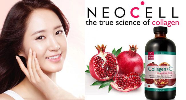 Neocell Collagen + C Pomegranate Liquid cung cấp một lượng collagen và Vitamin C cần thiết