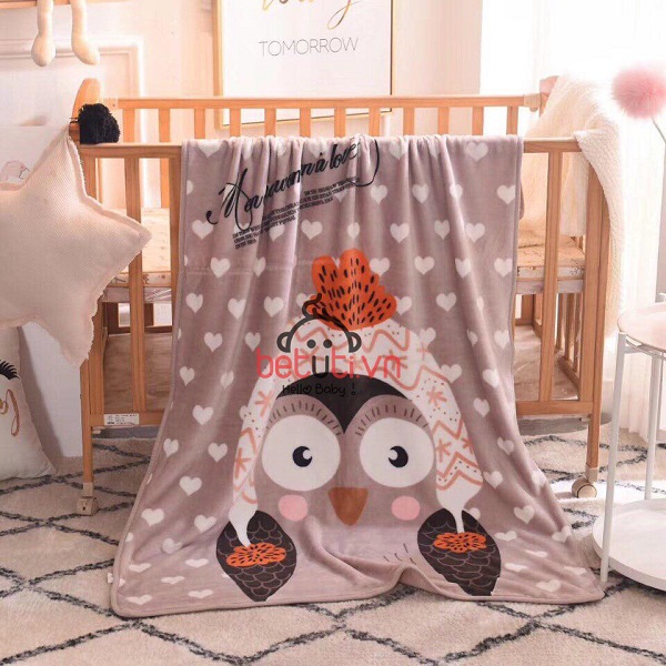 Chăn lông tuyết màu tím than