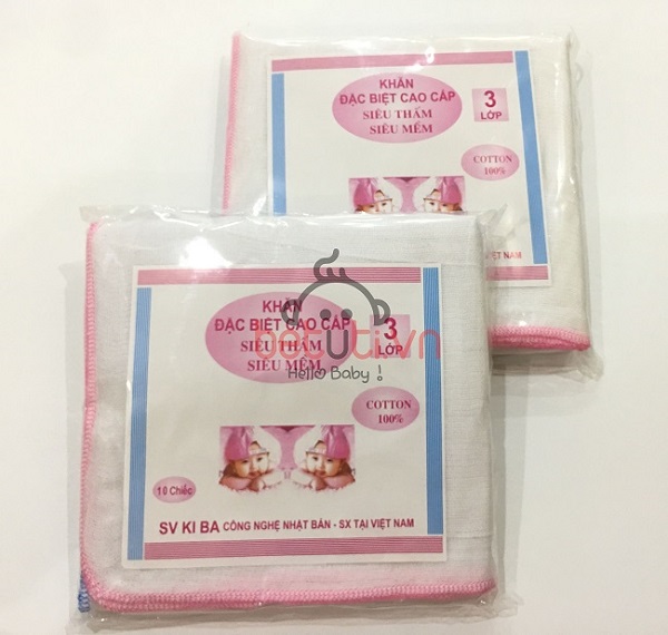 Khăn xô sữa 3 lớp VN trong trọn bộ đồ sơ sinh mùa thu cho bé trai