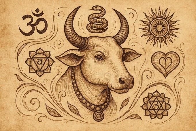 Biểu tượng sự kiên định, trầm tĩnh và hiền lành của con bò thiêng