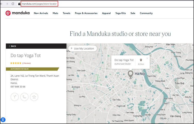 Đồ tập Yoga Tốt trên website chính thức của Manduka