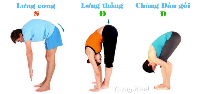 Lưng cong thẳng chùng đầu gối