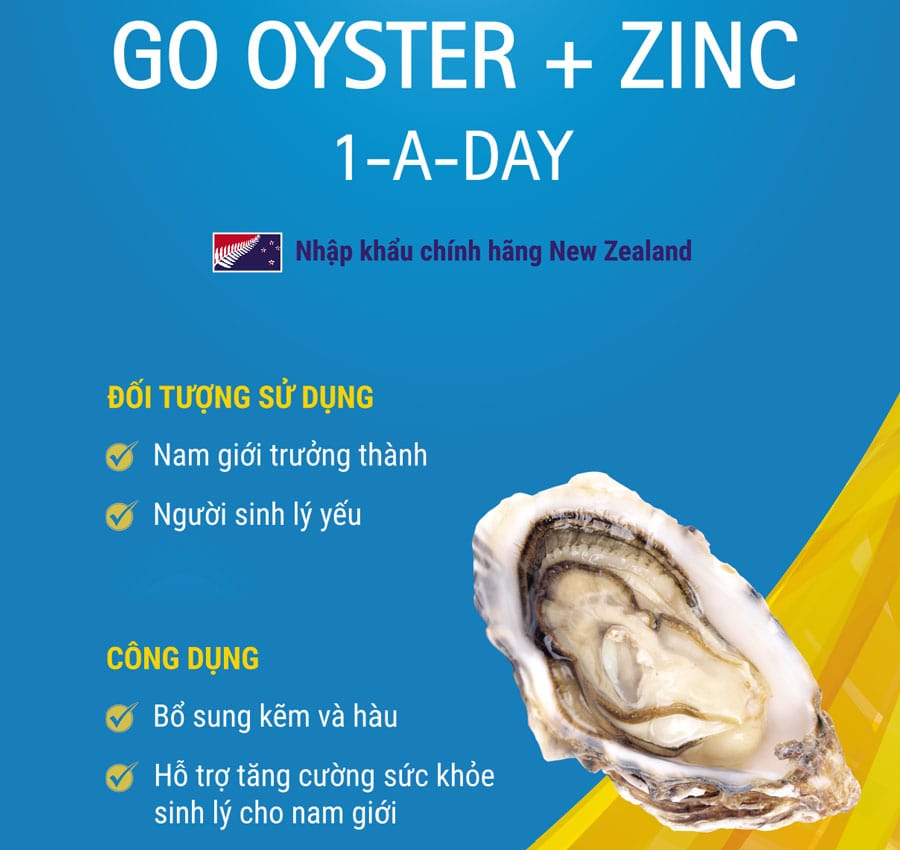 Tinh chất hàu New Zealand GO Oyster Plus Zinc 