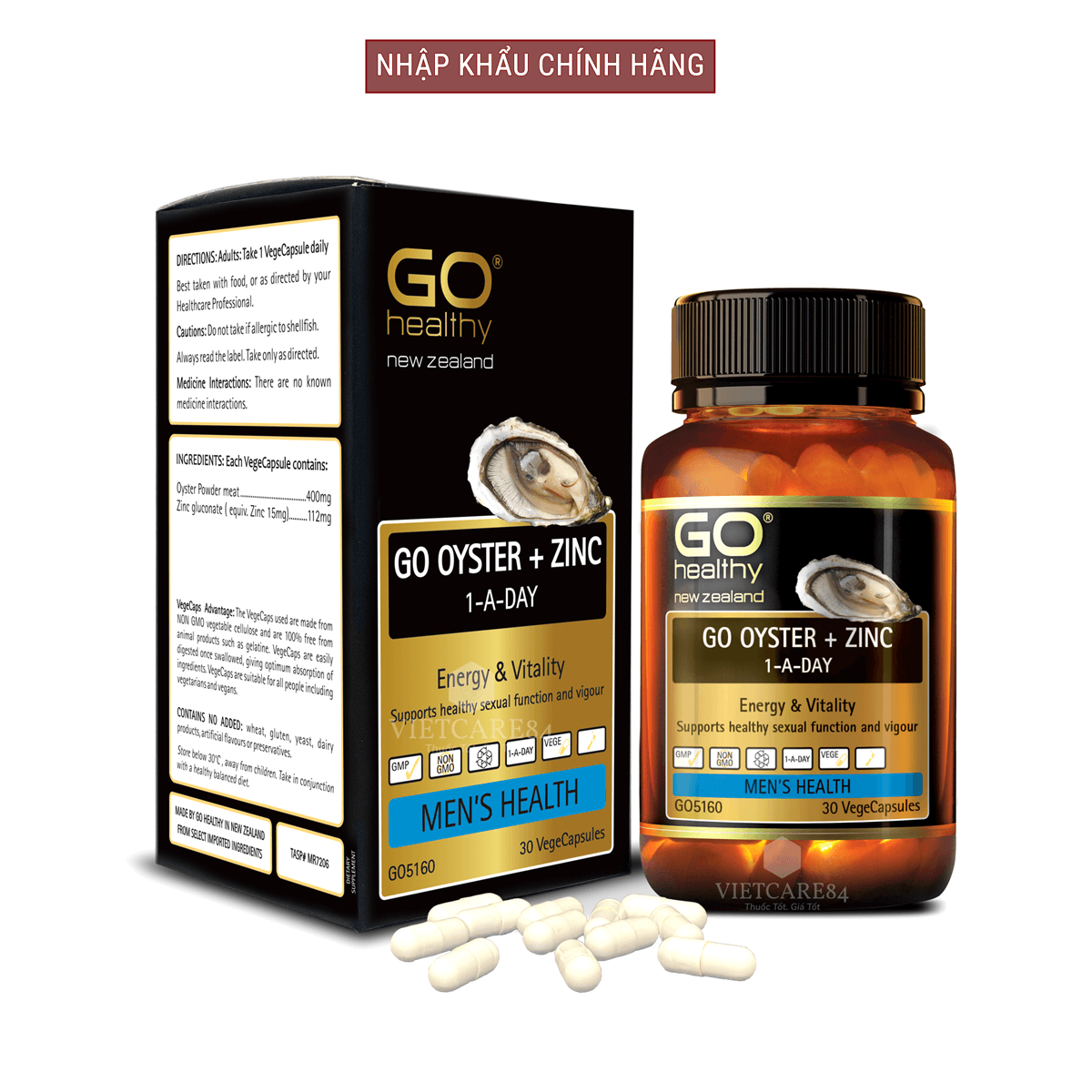 Viên uống tinh chất hàu nhập khẩu chính hãng New Zealand GO Oyster +ZinC 30 viên