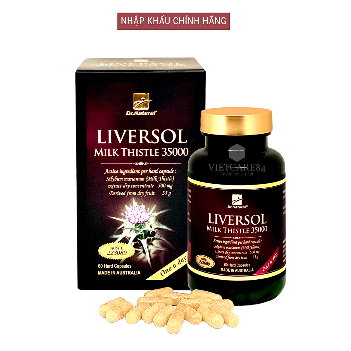 VIÊN UỐNG BỔ GAN ÚC DR NATURAL LIVERSOL MILK THISTLE 35000 giúp hạ men gan, thải độc gan hiệu quả