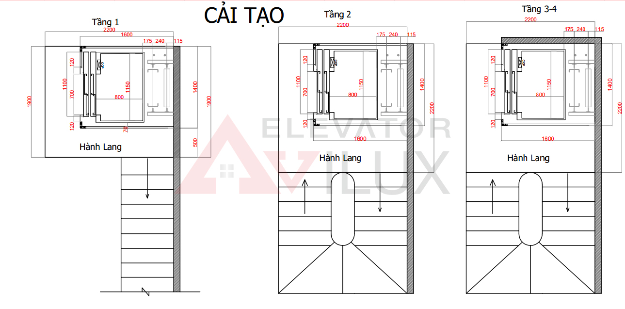 Lắp đặt thang máy cho nhà cải tạo
