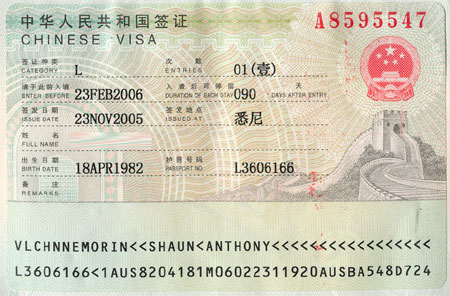 làm visa đi Trung Quốc 2019