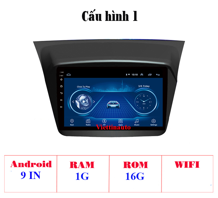 Màn hình Android 9 Inch theo Xe Mitsubishi Pajero Sport 2013-2018 có GPS dẫn đường, điều khiển ra lệnh bằng giọng nói