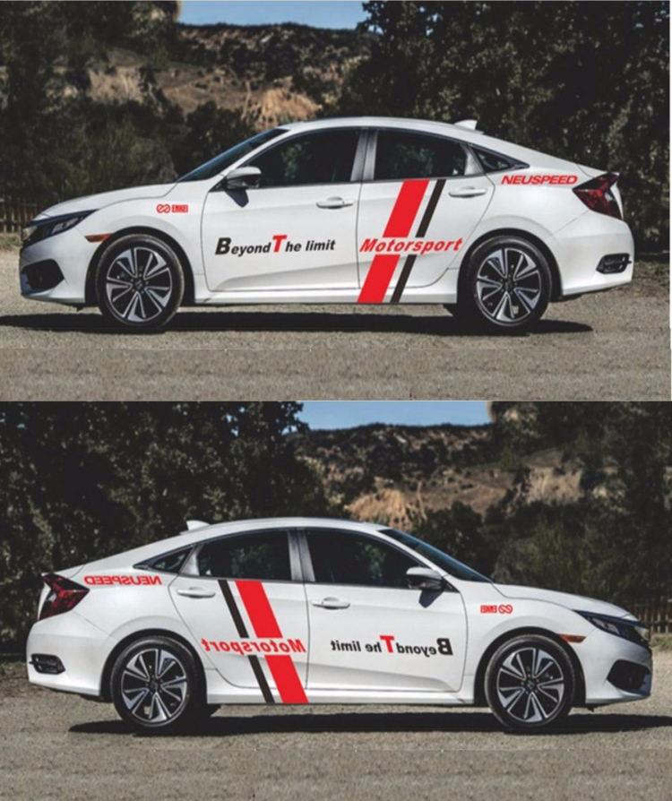 Tem dán sườn ô tô phong cách thể thao D-639