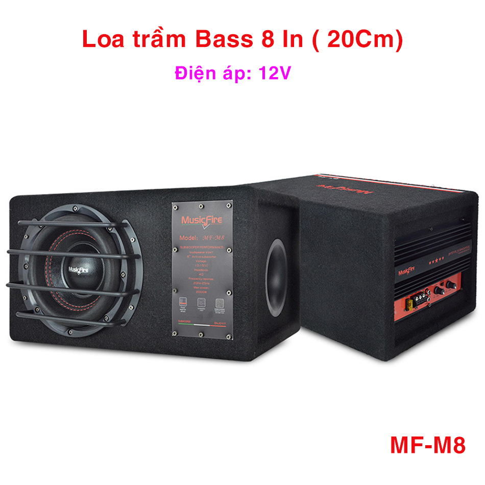 Loa siêu trầm 12V , Loa Sub hơi, Loa Sup điện Ô tô công suất lớn MF-M8