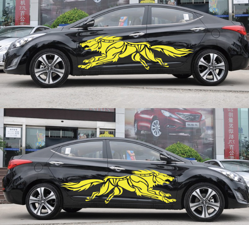 Bộ tem dán sườn xe hình Sói cá tính mạnh mẽ  D-218