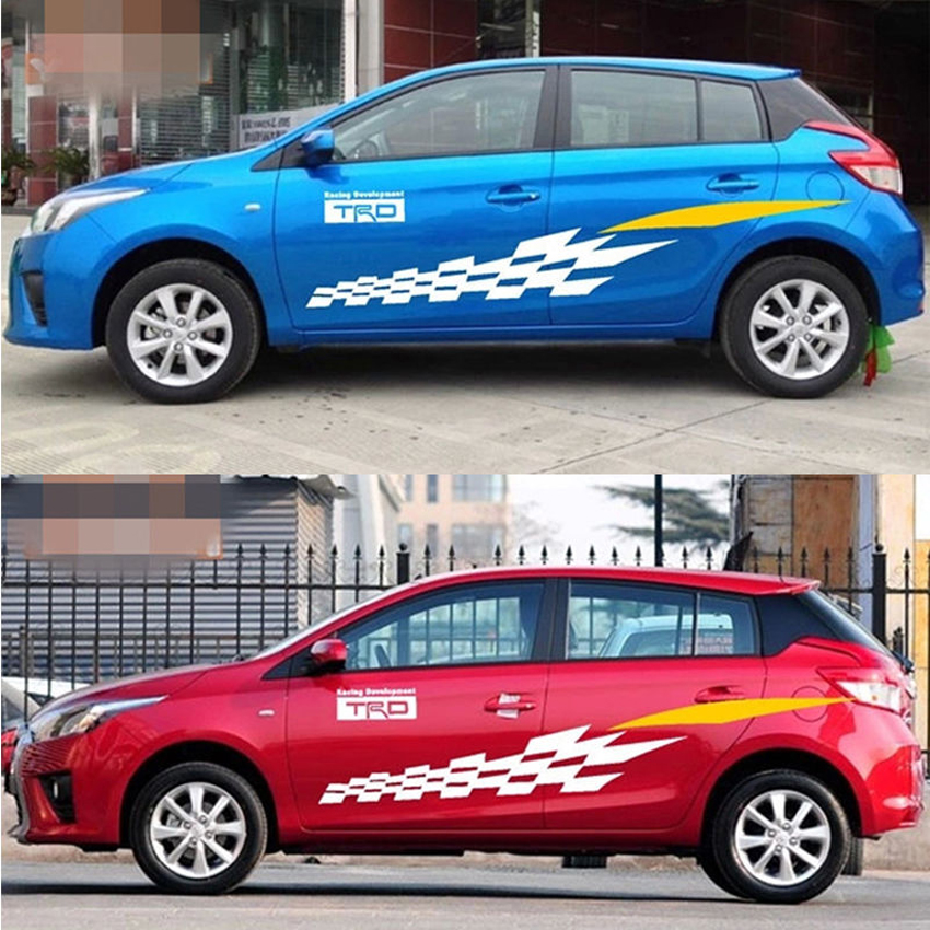 Bộ tem dán sườn xe kẻ Caro D-538