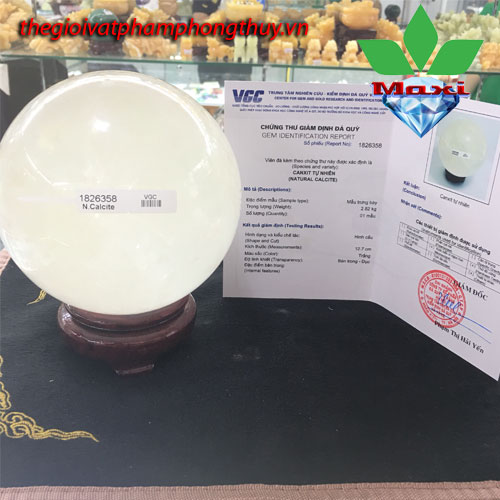 Quả cầu phong thủy thạch anh trắng