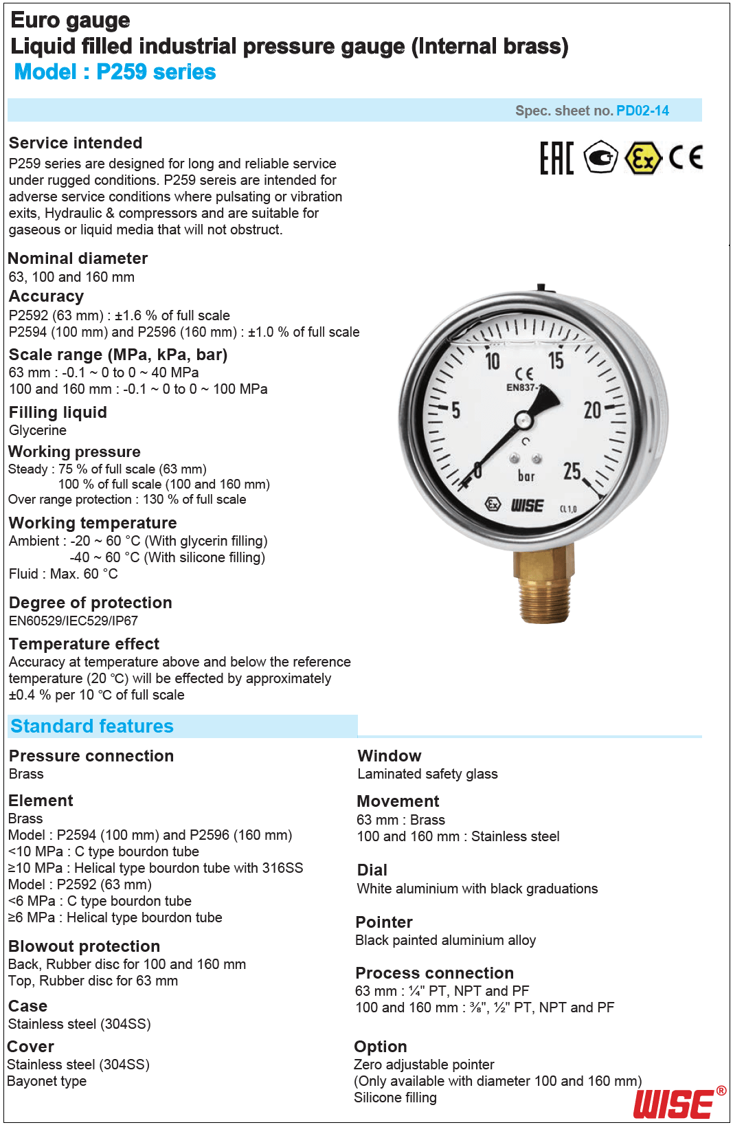 Pressure Gauge WISE. P259