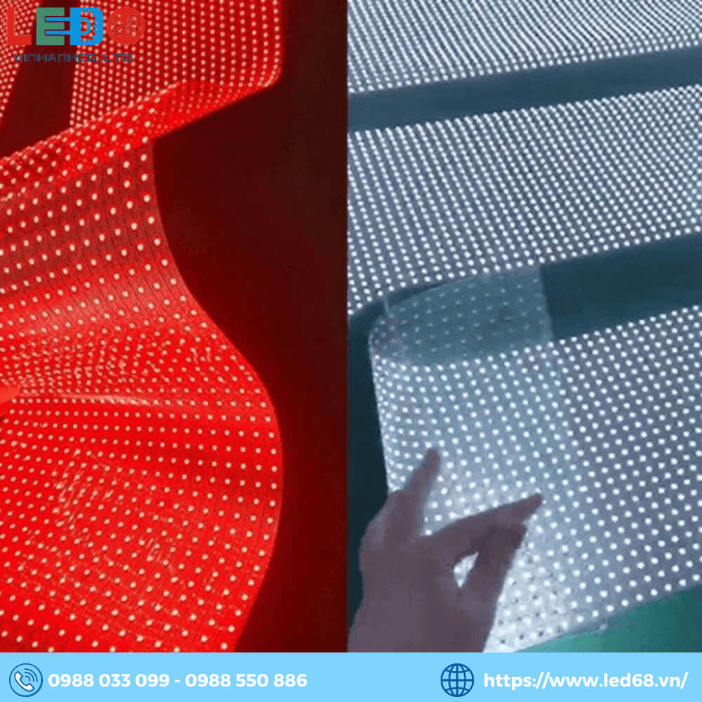 màn hình led dán kính mỏng nhẹ