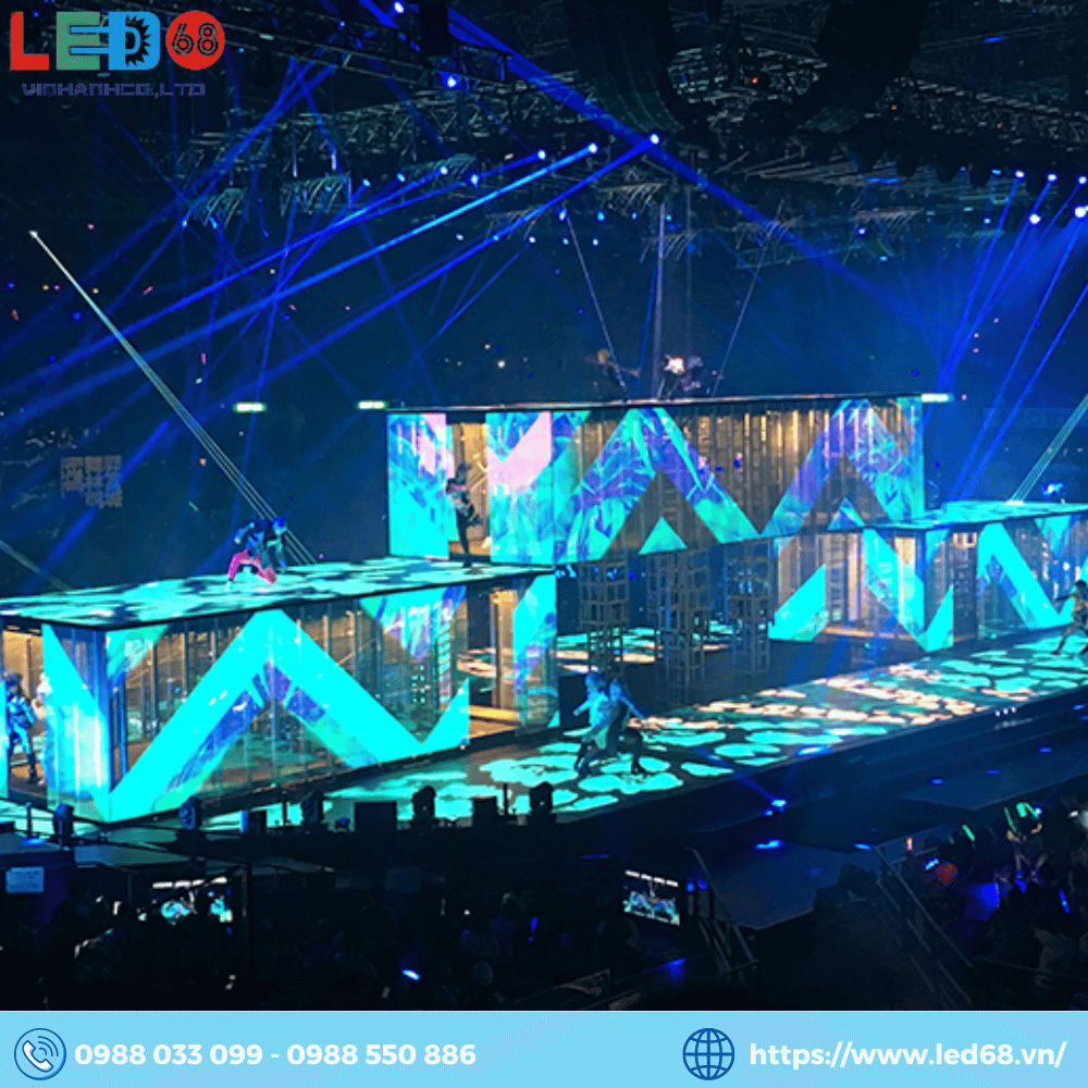 màn hình LED sân khấu ngoài trời trong suốt