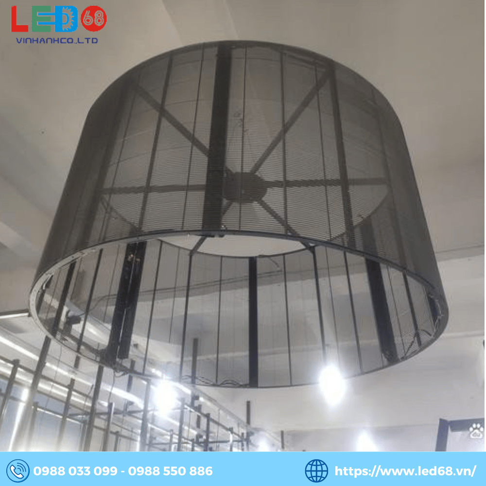 Màn hình LED trong suốt được lắp đặt treo