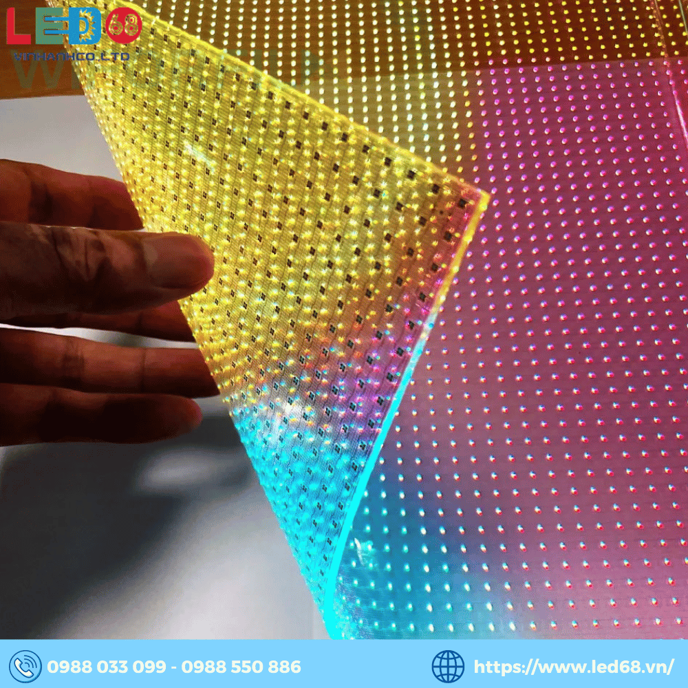 Màn hình LED trong suốt dán kính được ứng dụng khá rộng rãi