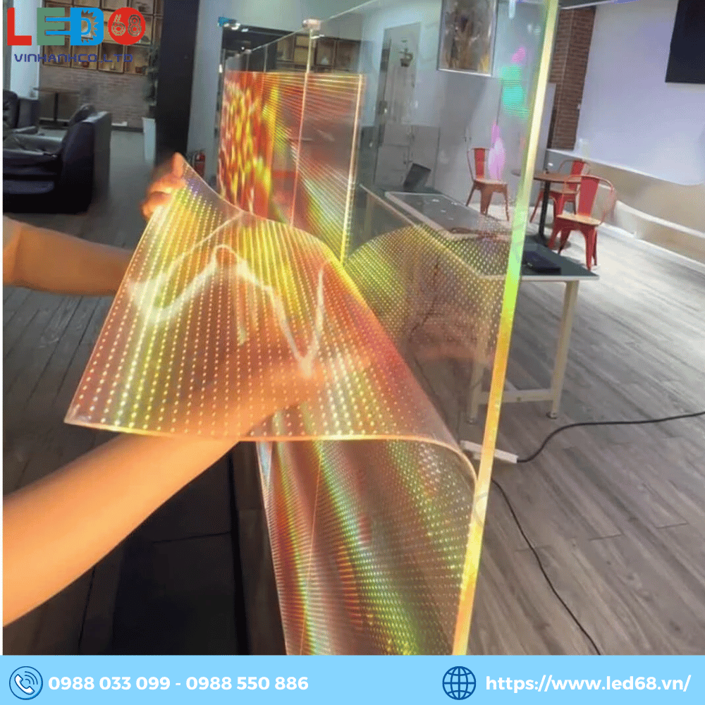 Màn hình LED trong suốt dán kính có ba loại chính