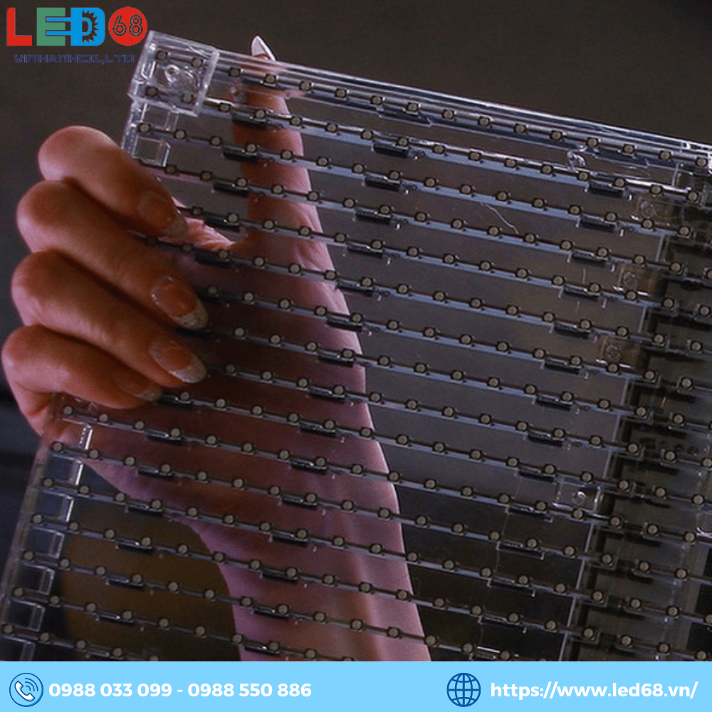 màn hình LED xuyên thấu thiết kế vô cùng hiện đại