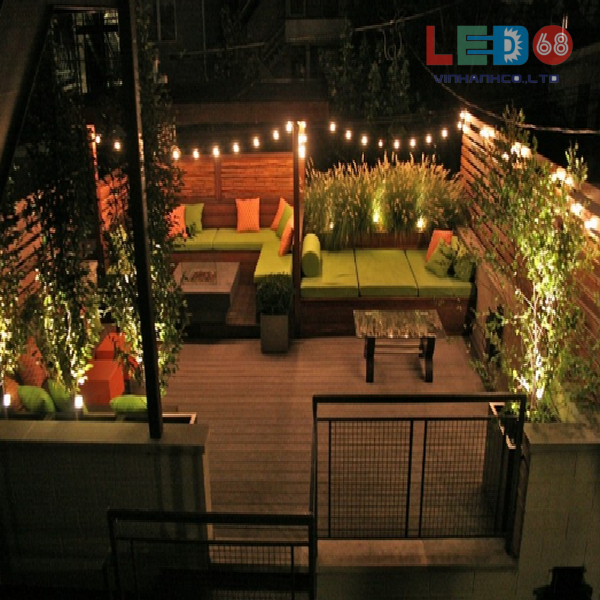 Ý tưởng dùng đèn dây trang trí quán cafe cực ấn tượng