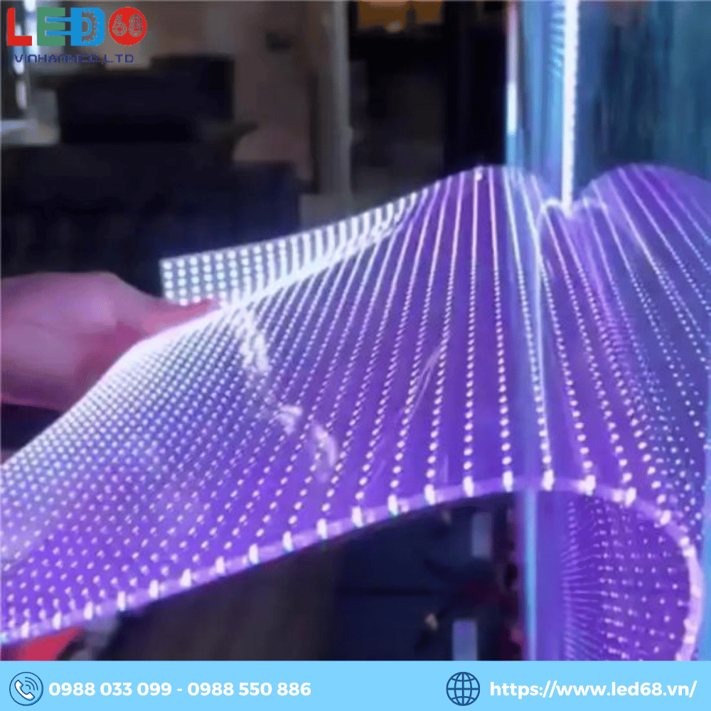 Màn hình LED trong suốt dán kính mỏng