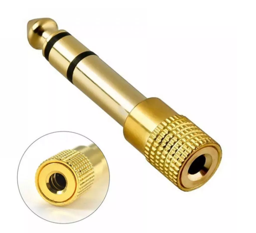 Jack  6.5MM đực ra 3.5MM cái  Mạ vàng