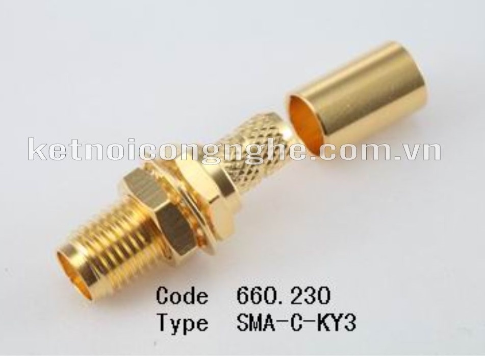 SMA FEMALE FOR LMR200, RG58, RG400, RG142: SMA kim cái RG58 SMA-C-KY3