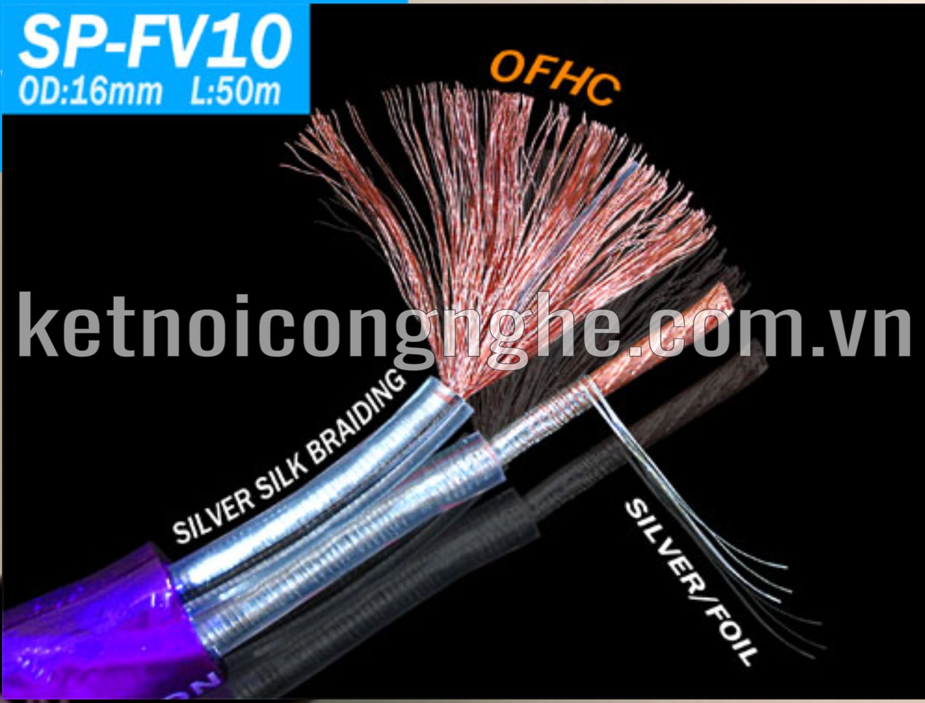 SP-FV10 DÂY LOA HIFI MẠ BẠC