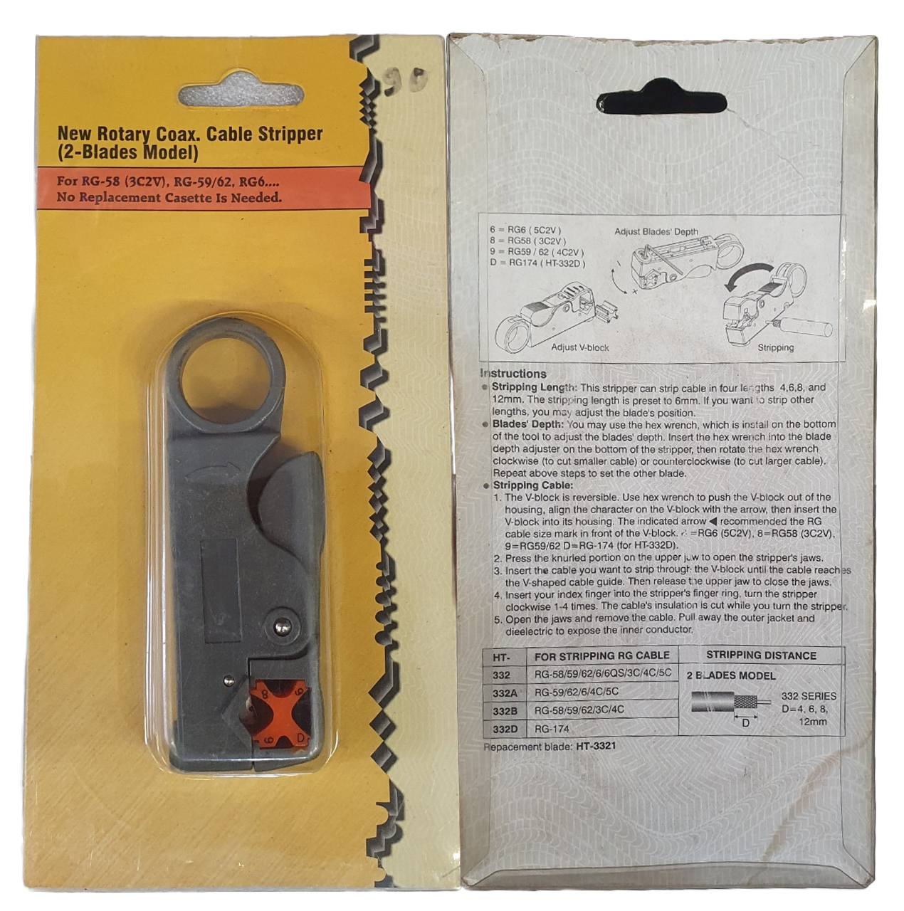 dao tuốt cáp đồng trục RG6 , RG59 , RG58