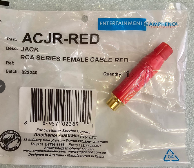 ACJR-RED - jack RCA AMPHENOL