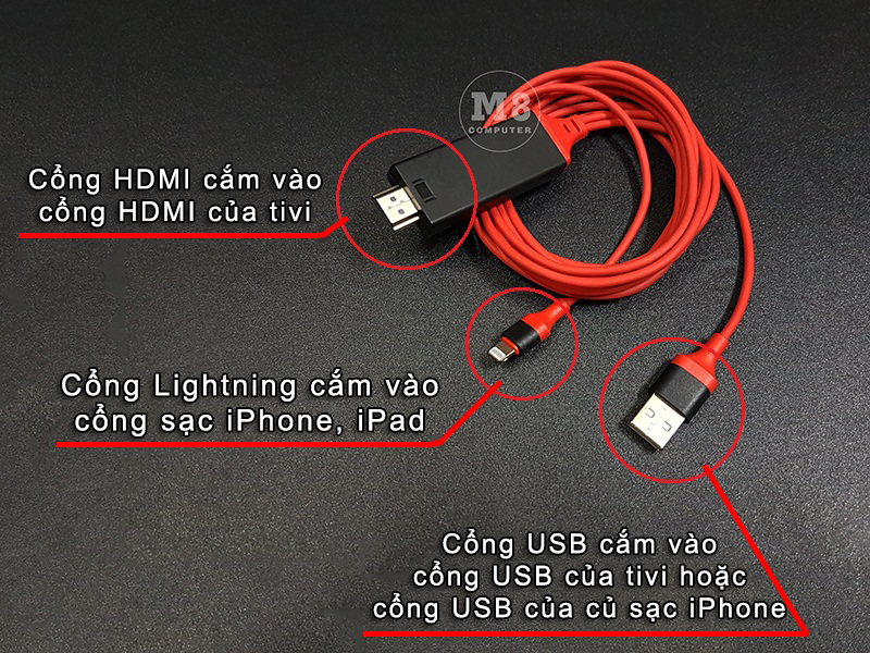 Dây Lightning to HDMI - Kết nối iPhone với Tivi
