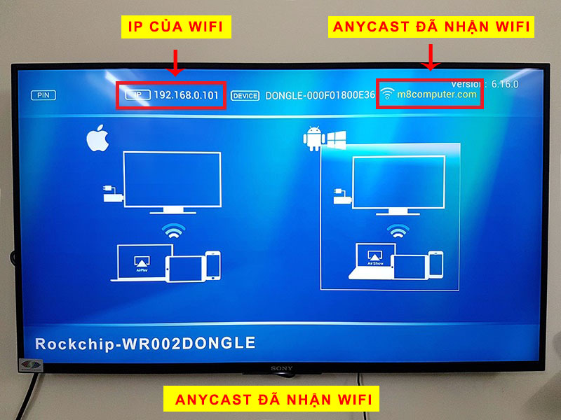 Kết nối điện thoại với tivi bằng AnyCast M2 Plus