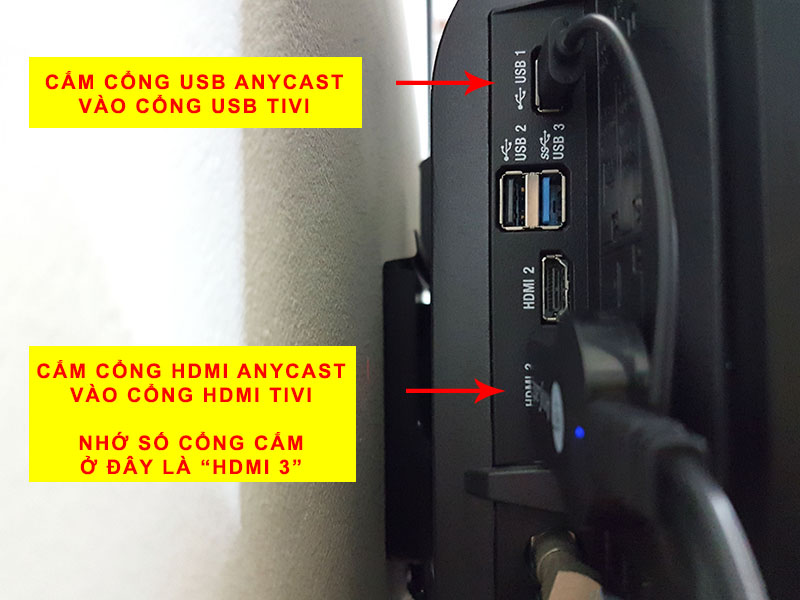 Kết nối điện thoại với tivi bằng AnyCast M2 Plus