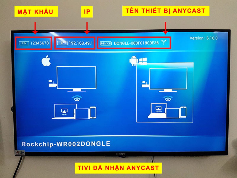 Kết nối điện thoại với tivi bằng AnyCast M2 Plus